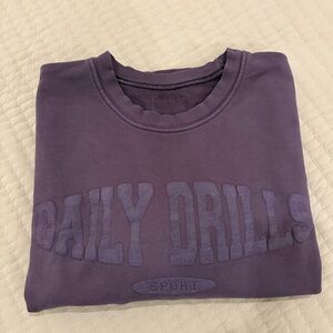 Daily Drills Oversized Sport Crew with monochrome patch - Plum